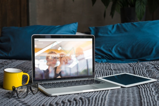 Still Life With Laptop Mockup Psd