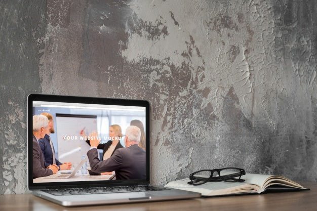 Still Life With Laptop Mockup Psd