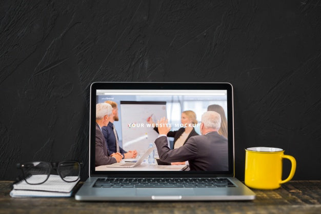 Still Life With Laptop Mockup Psd