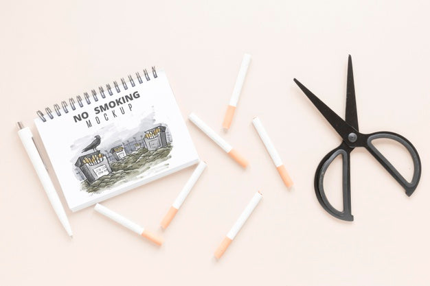 Stop Smoking Concept With Scissors Psd