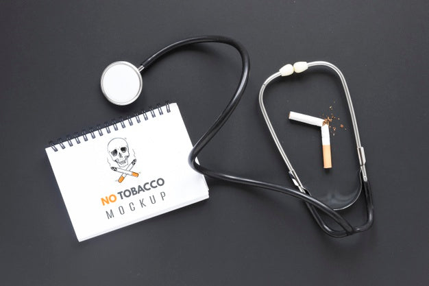 Stop Smoking Concept With Stethoscope Psd
