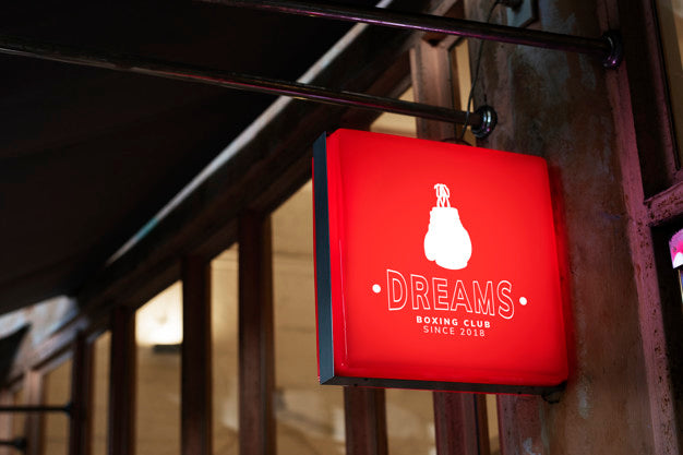 Store Sign In Front Of The Boxing Studio Psd