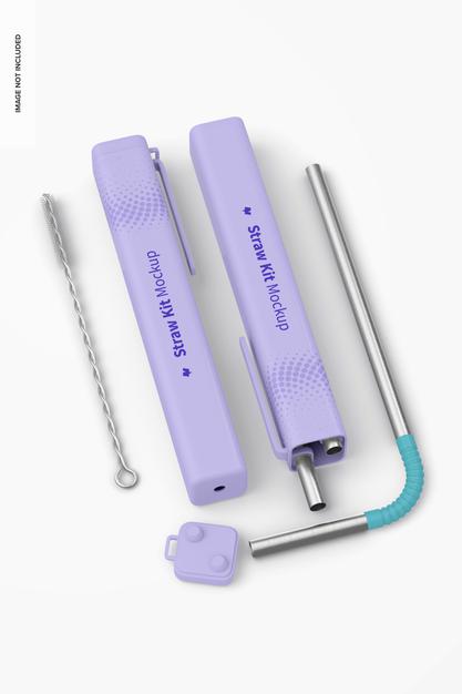 Straw Kit Mockup Psd