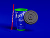 Straw Lid With Soda Cup Mockup