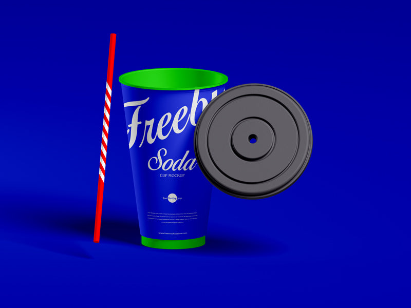 Straw Lid With Soda Cup Mockup