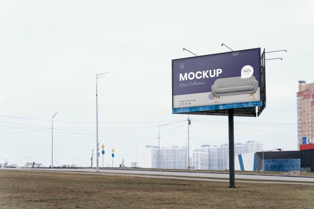 Street Billboard Display Mock-Up Outdoors Psd