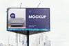 Street Billboard Display Mock-Up Outdoors Psd