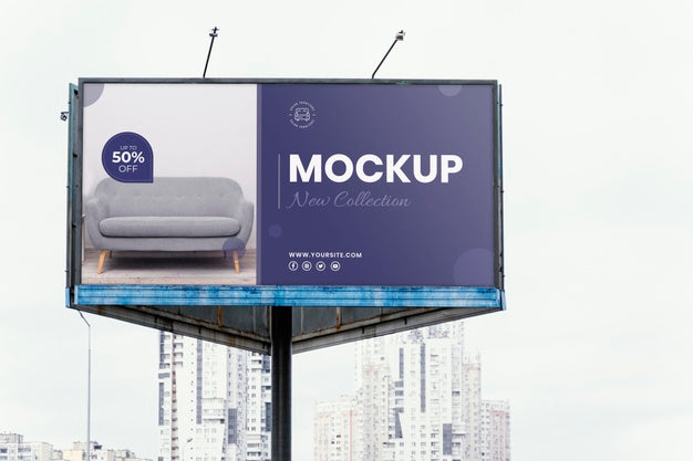 Street Billboard Display Mock-Up Outdoors Psd