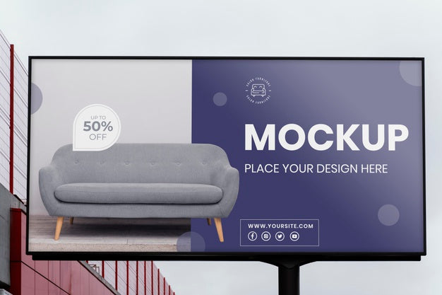 Street Billboard Display Mock-Up Psd