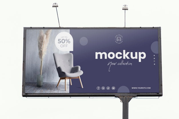 Street Billboard Display Mock-Up Psd