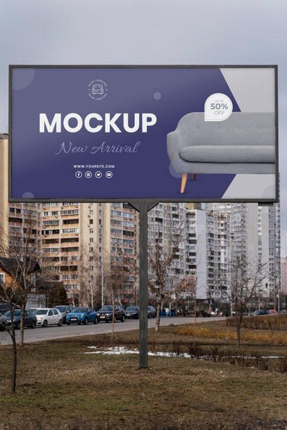 Street Billboard Display Mock-Up Psd