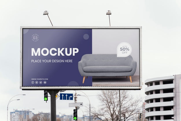 Street Billboard Display Mock-Up Psd
