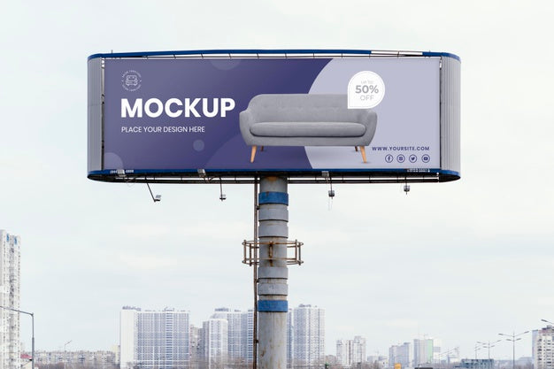 Street Billboard Display Mock-Up Psd