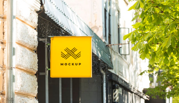 Street Business Sign Mock-Up Psd