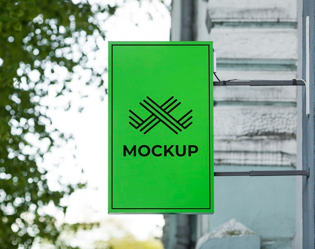 Street Business Sign Mock-Up Psd