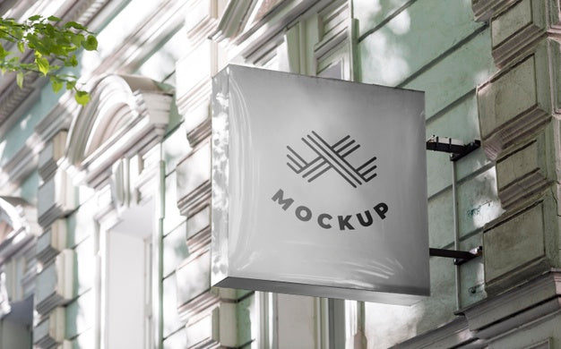 Street Business Sign Mock-Up Psd