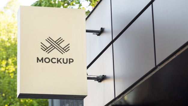 Street Business Sign Mock-Up Psd