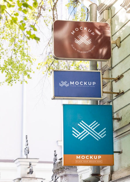 Street Business Sign Mock-Up Psd