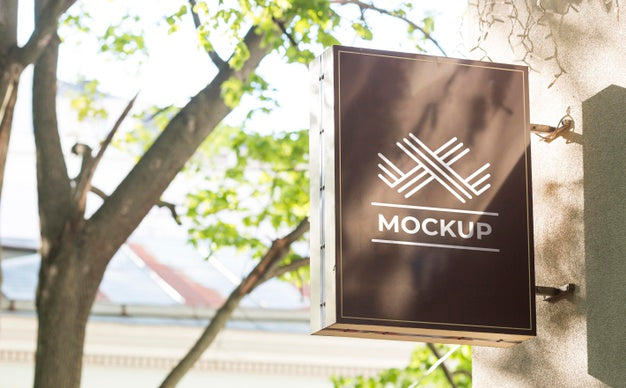 Street Business Sign Mock-Up Psd