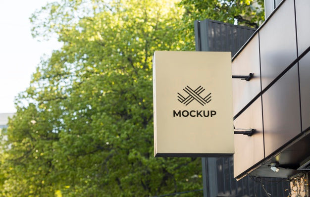 Street Business Sign Mock-Up Psd