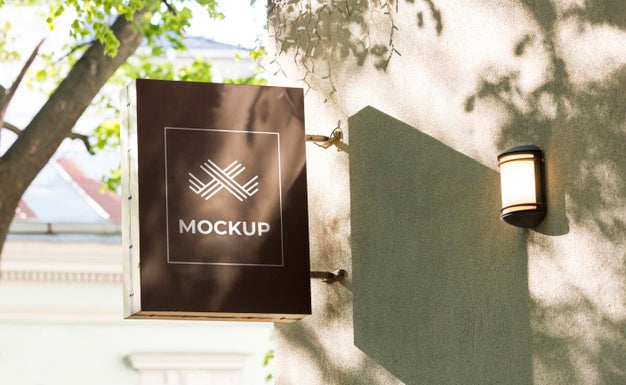 Street Business Sign Mock-Up Psd