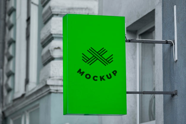 Street Business Sign Mock-Up Psd