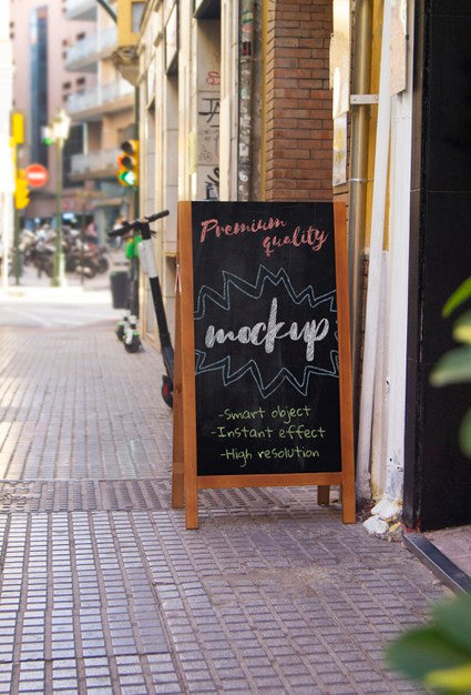 Street Chalkboard Mockup Psd