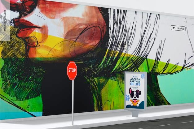 Street Wall Mockup Psd