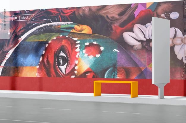 Street Wall With Sidelines Mockup Psd