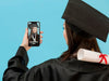 Student Celebrating Graduation With Video Call Psd