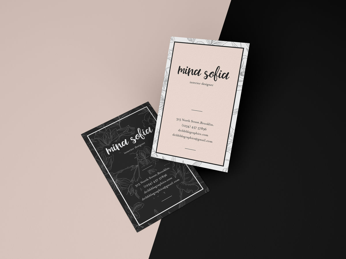 Stylish Floating Business Card Mockup Psd Template
