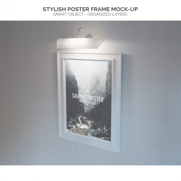 Stylish Poster Frame Mock-Up Psd