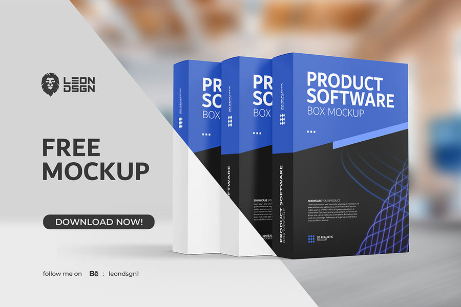 Stylish Software Box Mockup