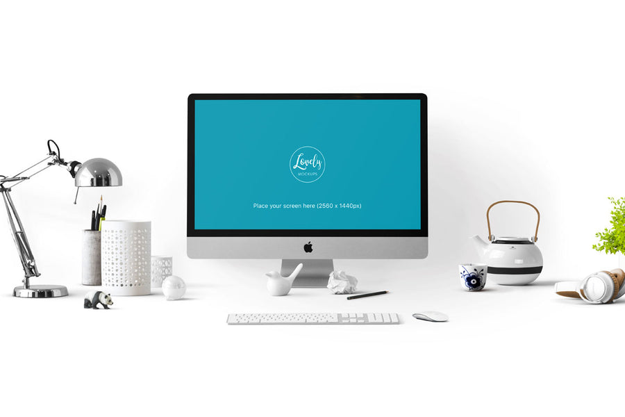 Stylish Workspace with Apple iMac Mockup