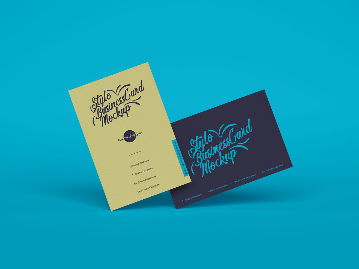 Stylo Business Cards Mockup For Branding 2019
