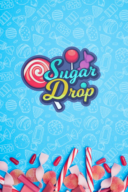Sugar Drop And Petals Of Candies Psd