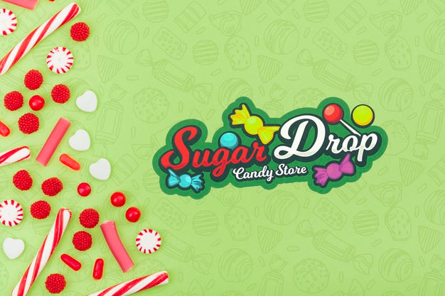 Sugar Drop Candy Store With Copy Space Psd