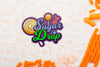 Sugar Drop With Lollipop Stick And Red Doodle Background Psd