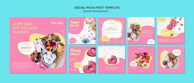 Sugar Rush Candy Store Social Media Template Psd