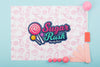 Sugar Rush Mock-Up And Pink Frame Psd