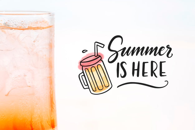 Summer Cocktail Concept With Copyspace Mockup Psd