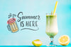 Summer Cocktail Concept With Copyspace Mockup Psd