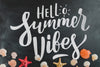 Summer Composition With Chalkboard Psd