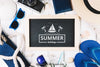 Summer Composition With Slate And Beach Objects Psd
