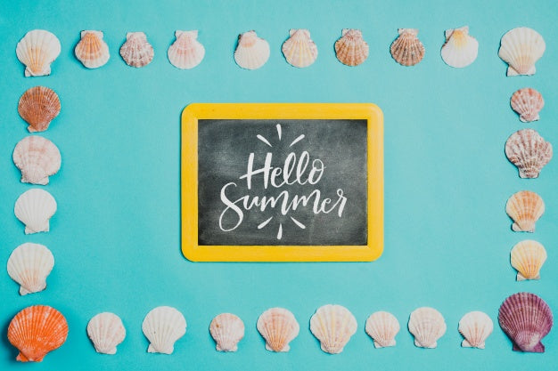 Summer Composition With Slate Psd