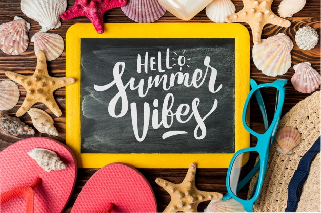 Summer Composition With Slate Psd