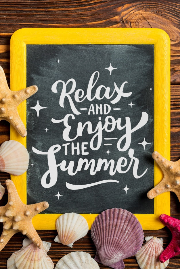 Summer Composition With Slate Psd