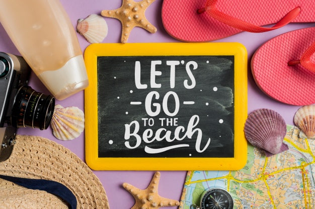 Summer Composition With Slate Psd