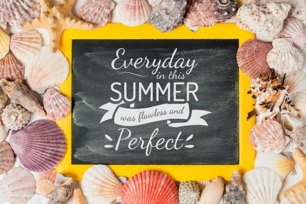 Summer Composition With Slate Psd