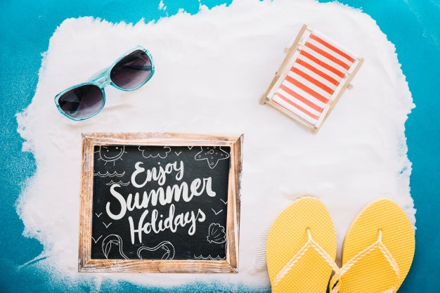 Summer Composition With Slate Psd